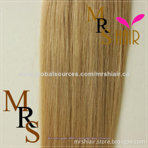 20-inch Light Brown 14# Peruvian Silk Straight Tape in Hair Extensions